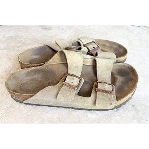 Birkenstock Sandals Women's Size 41, US 10 Taupe Tan Arizona Double Buckle
